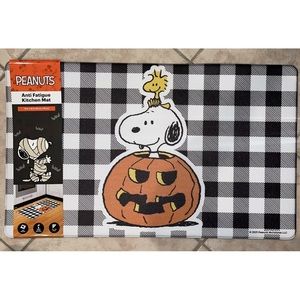 Snoopy Pumpkin Plaid Kitchen Floor mat rug